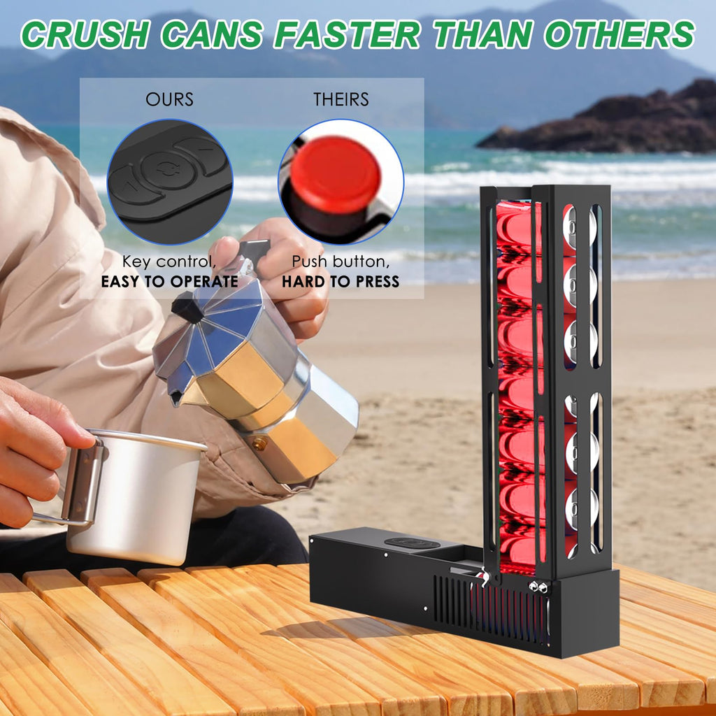 Electric Can Crusher, 8 Cans at a Time, Heavy Duty for 12oz & 16oz Cans H194