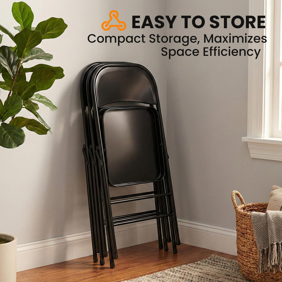 10 Pack Black Metal Folding Chairs P197