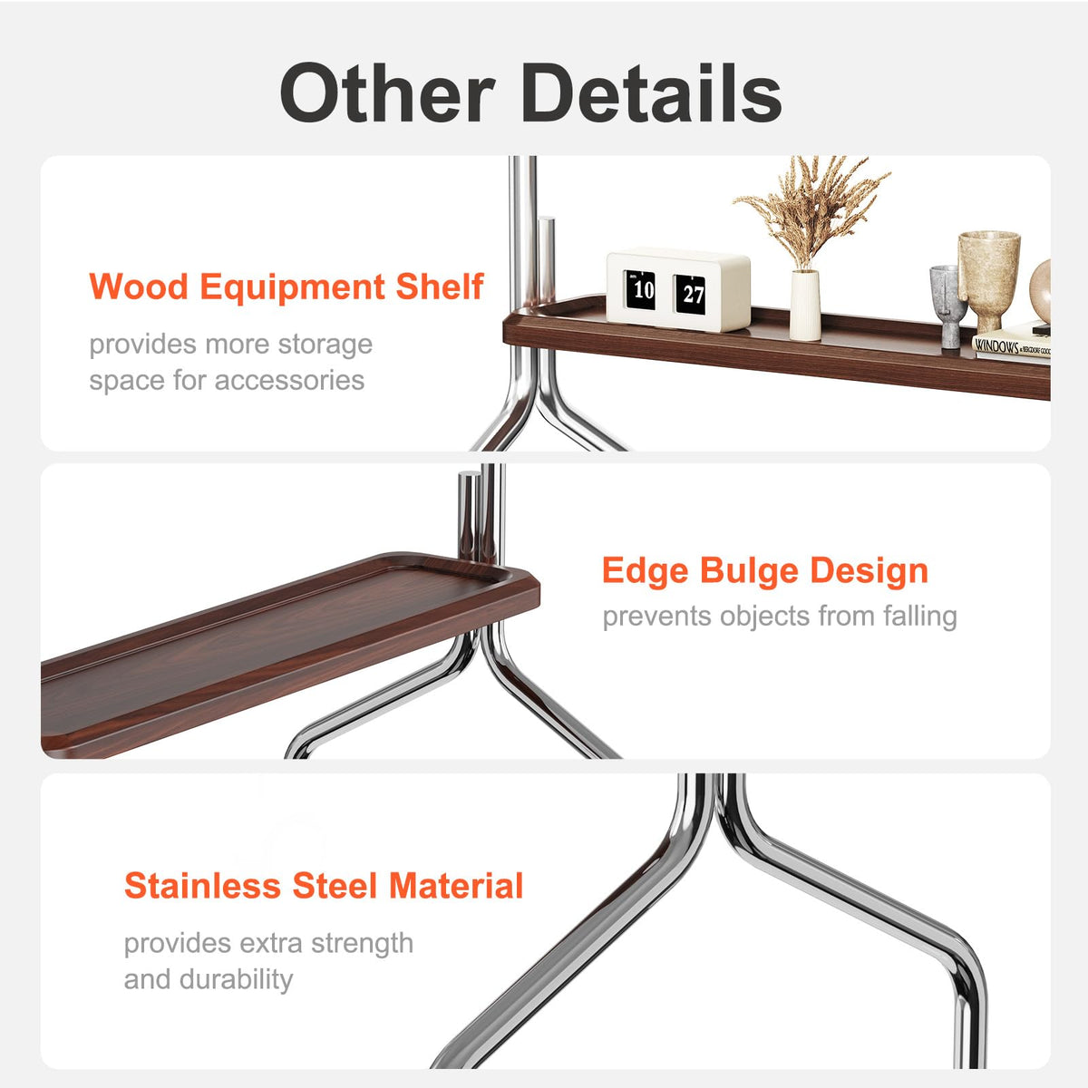 Rolling TV Stand for 32-75" TVs with Shelf O207964