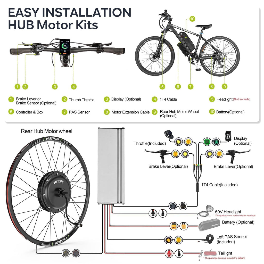 48V 1000W Electric Bike Conversion Kit Rear Wheel Hub Motor V113334