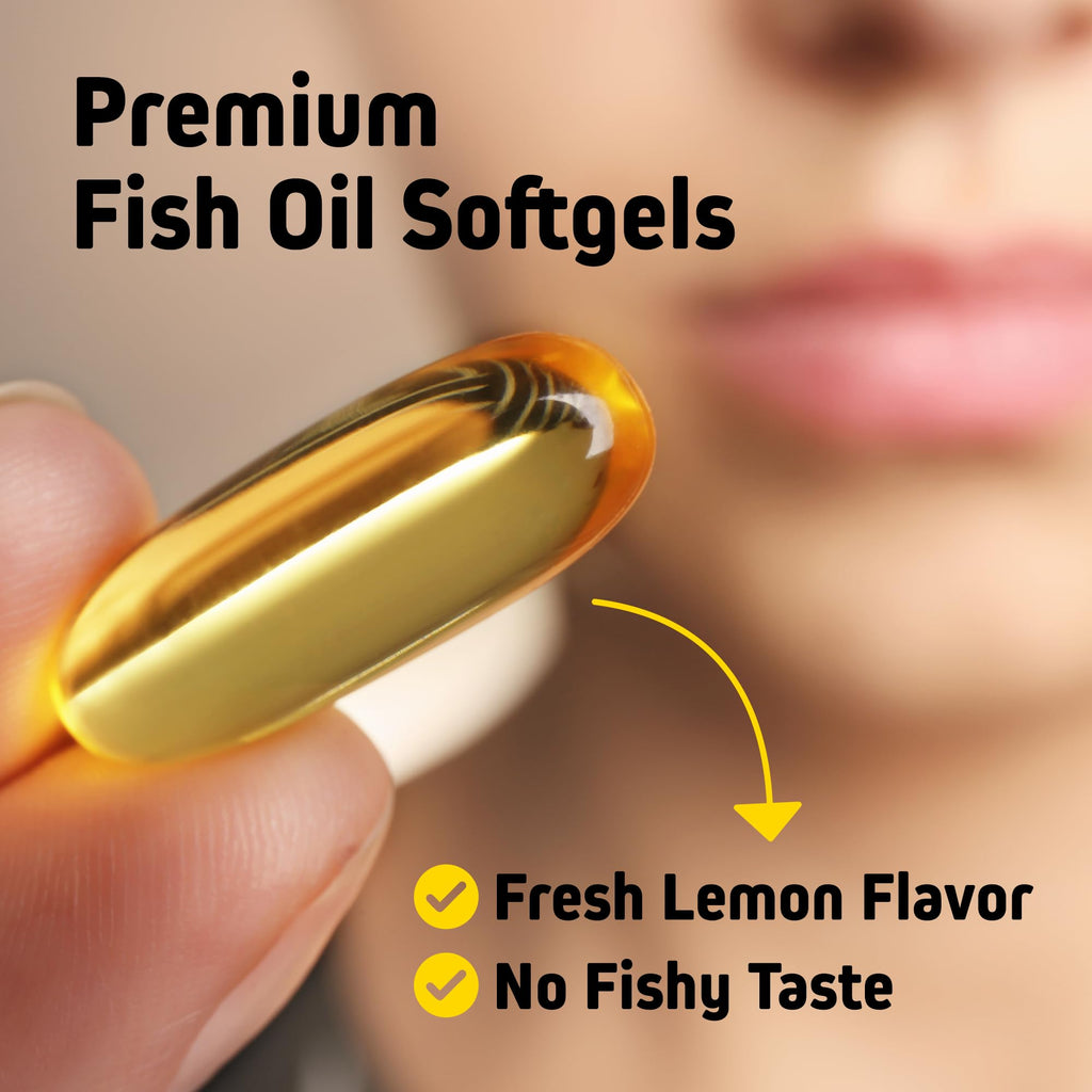 Omega 3 Fish Oil 1250mg Lemon Flavor 180 Softgels F837588