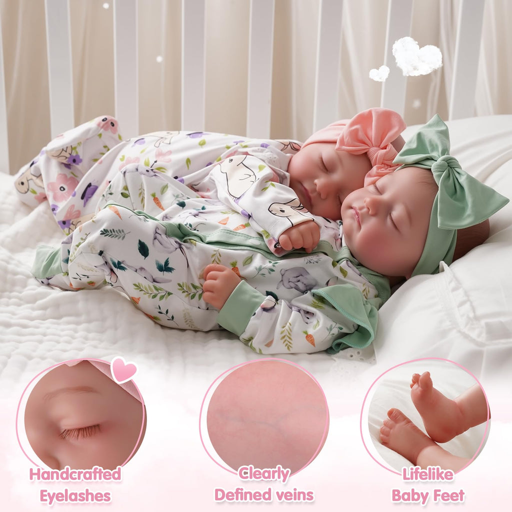 Lifelike Reborn Baby Dolls Twins 20 inch O26329