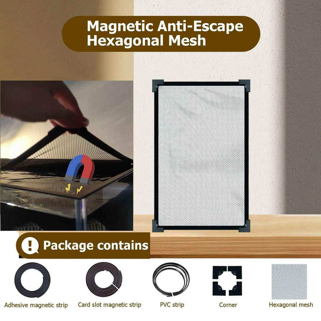 Aquarium Lid, Anti Jumping Fish Tank Lid, Magnetic Mesh Screen Netting A27851