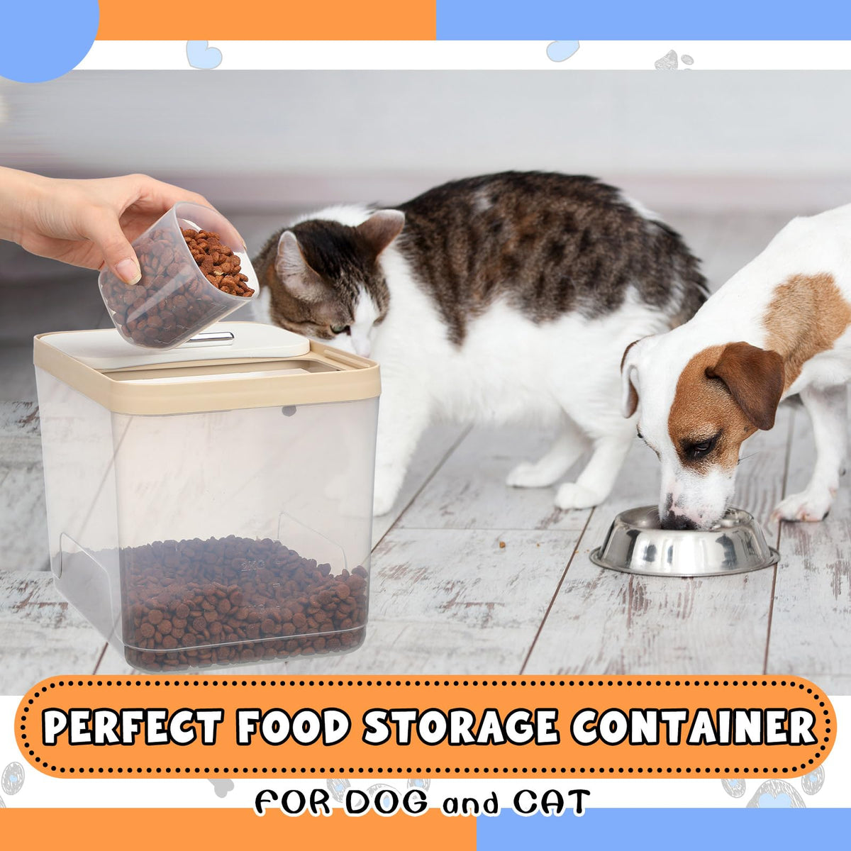 2 Pack 30 Lbs Airtight Dog Food Storage Container with Scoops V207