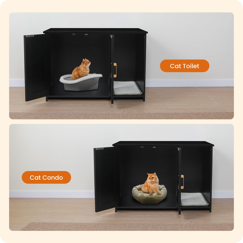 Cat Litter Box Enclosure with Scratching Mat J236