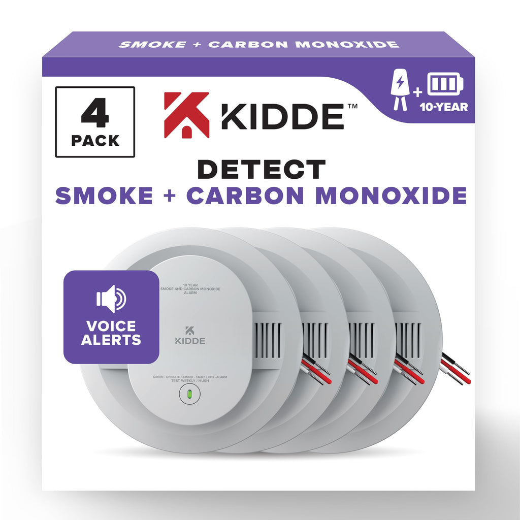 Hardwired Smoke & Carbon Monoxide Detector, 10-Year Battery Backup, 4 Pack Z71270