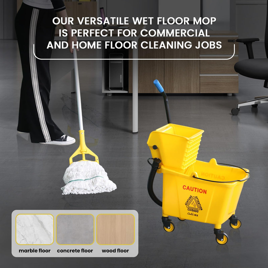 35Qt Mop Bucket with Wringer and Drain Hose P15364