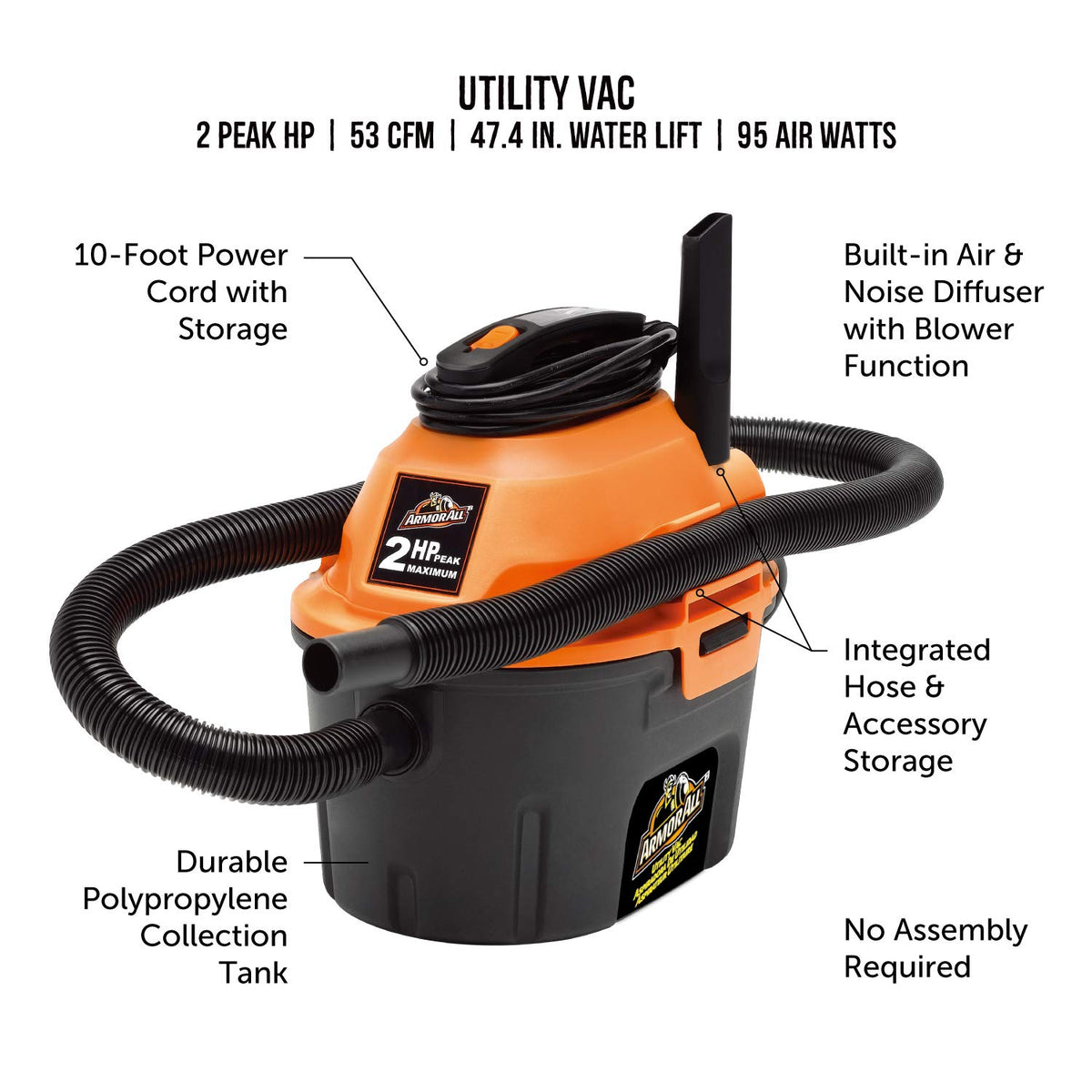 2.5 Gallon Wet/Dry Utility Shop Vacuum U766455