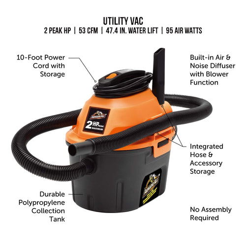 2.5 Gallon Wet/Dry Utility Shop Vacuum U766455