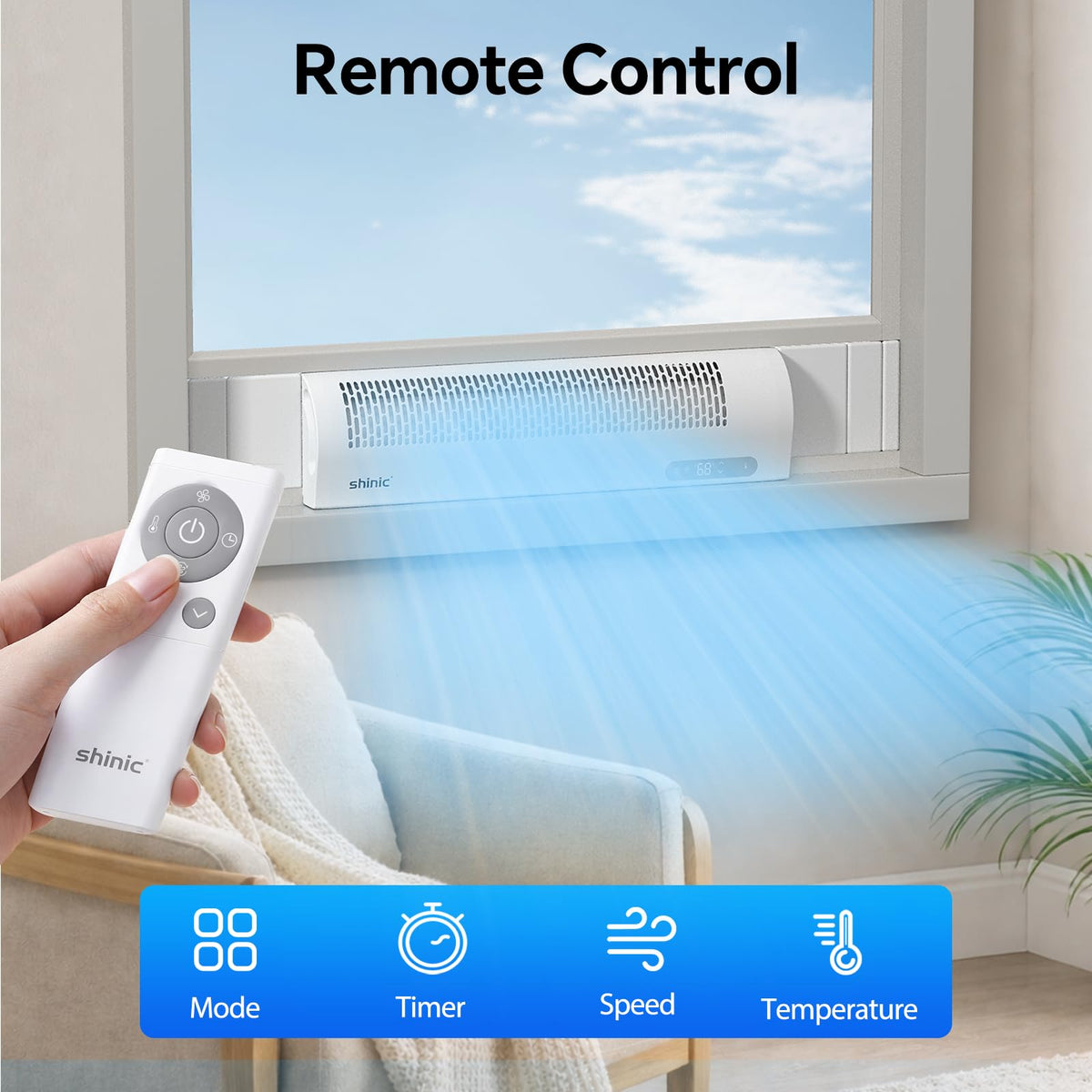 White Reversible Airflow Window Fan with Remote R27195
