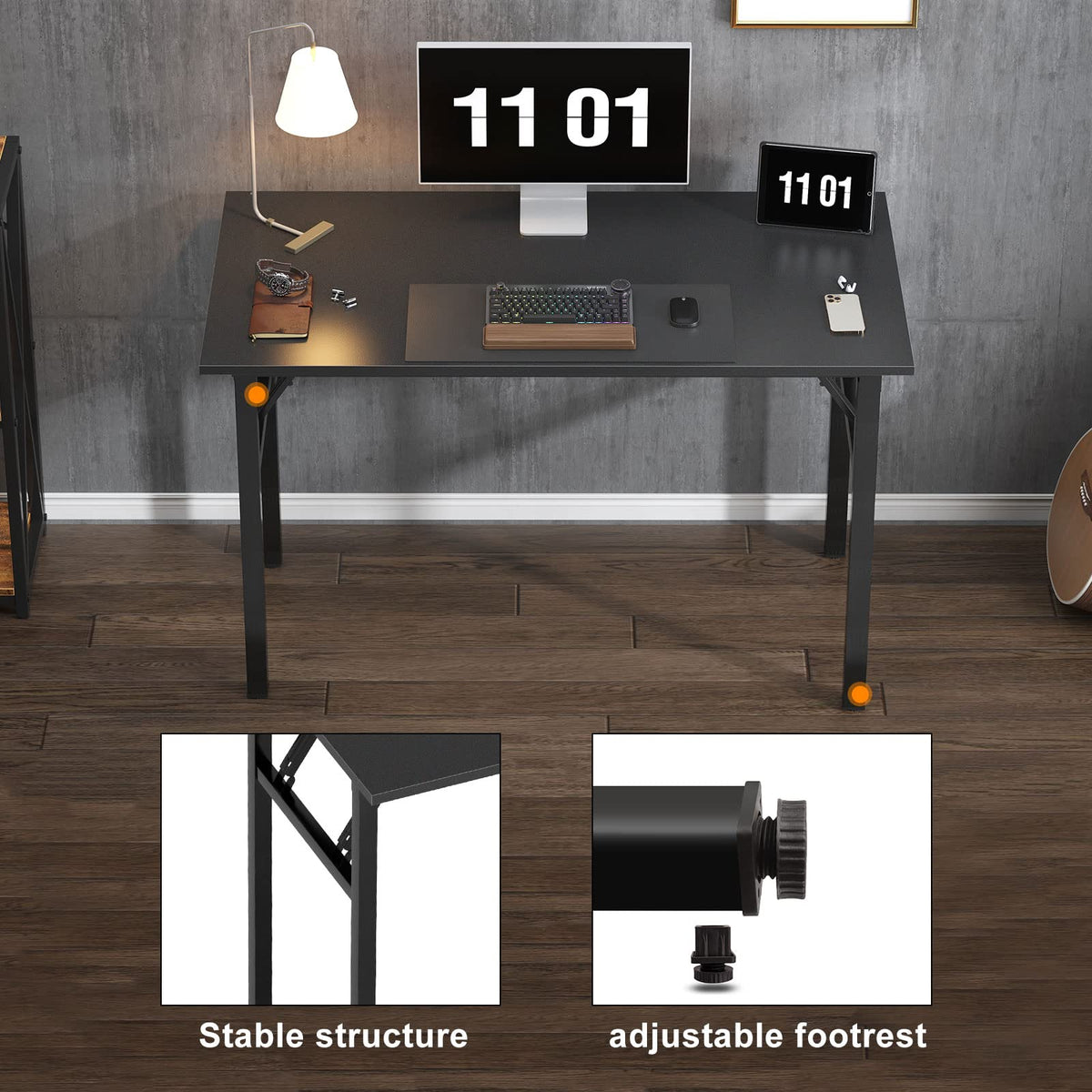 39.4 Inch Black Folding Computer Desk T93206