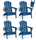 Folding Adirondack Chairs Set of 4 Blue HDPE Plastic P9014