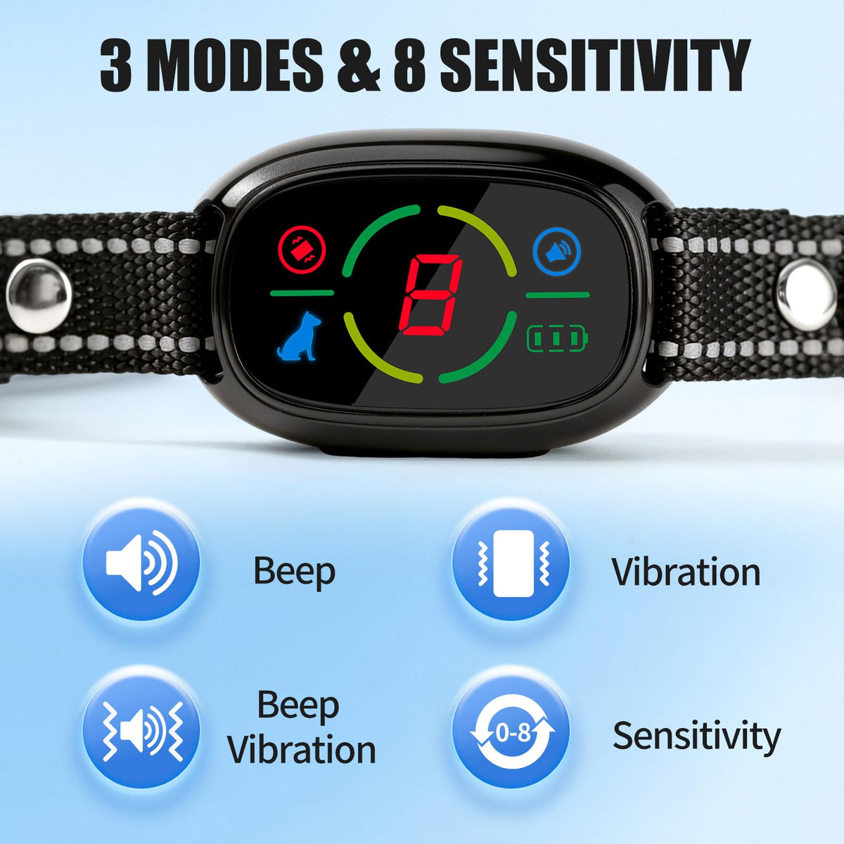 Rechargeable Dog Bark Collar with 3 Beep & Vibration Modes Z295