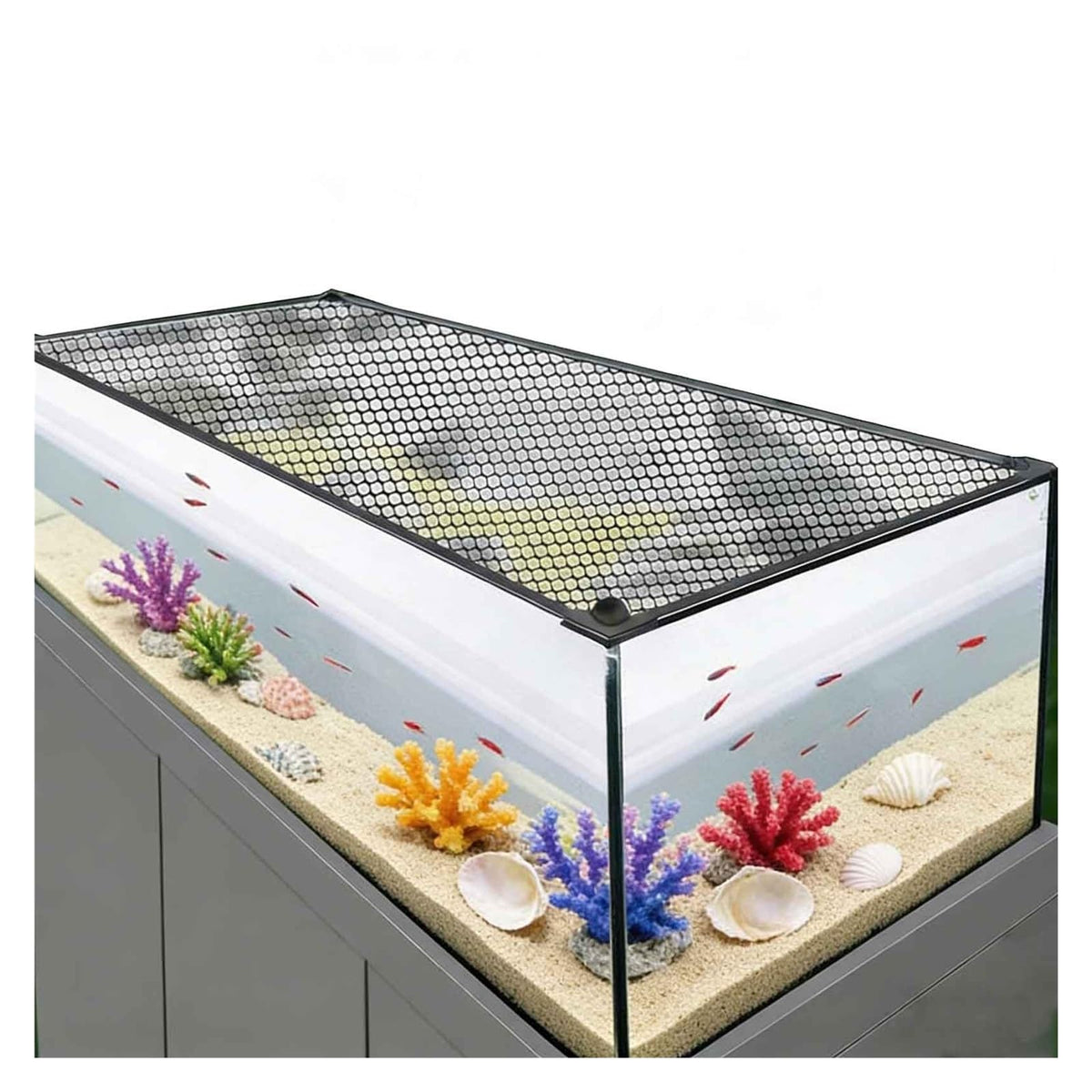 Aquarium Lid, Anti Jumping Fish Tank Lid, Magnetic Mesh Screen Netting A27851