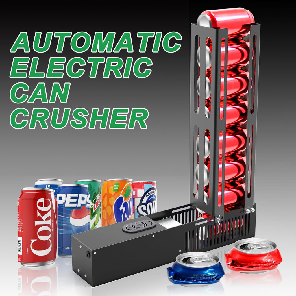 Electric Can Crusher, 8 Cans at a Time, Heavy Duty for 12oz & 16oz Cans H194