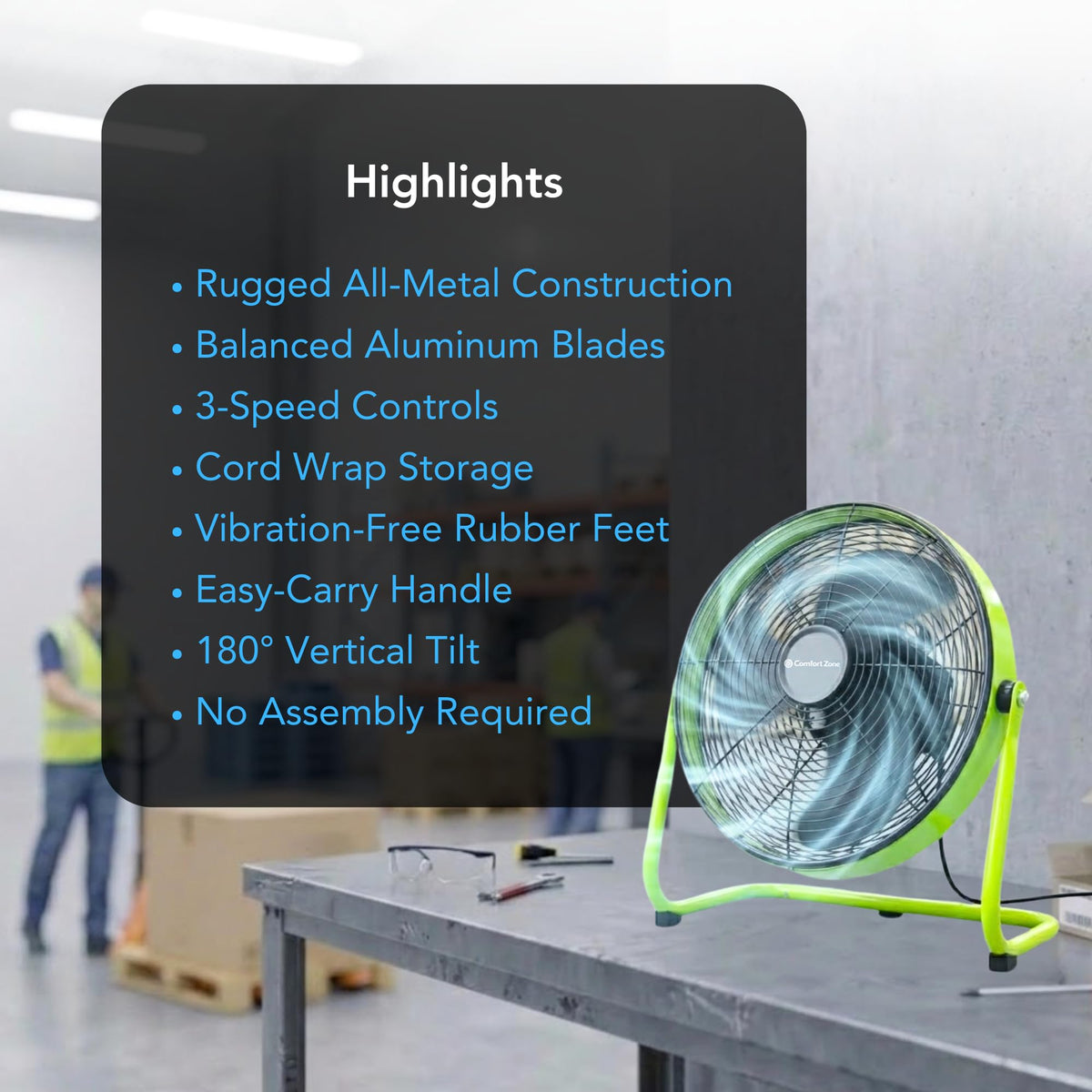 14-Inch High-Velocity Industrial Floor Fan I33051