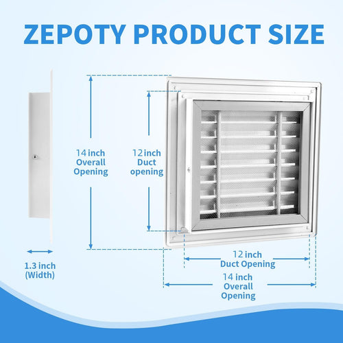 14" x 14" Aluminum Gable Vents with Screen, 2 Pack M981
