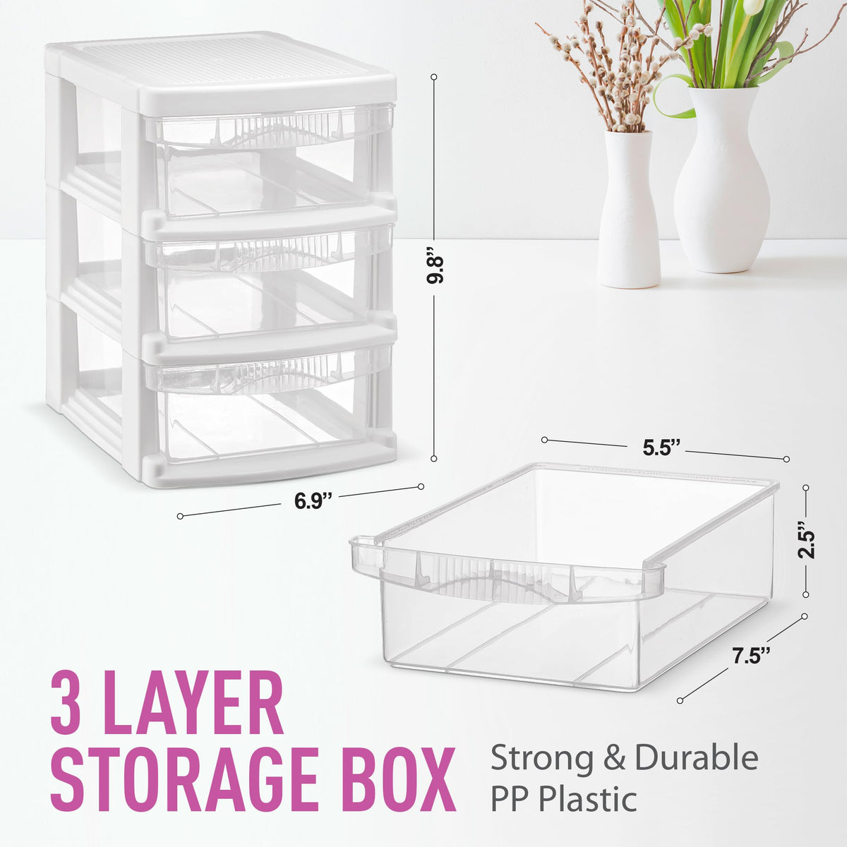 3 Drawer Plastic Storage Unit A833941