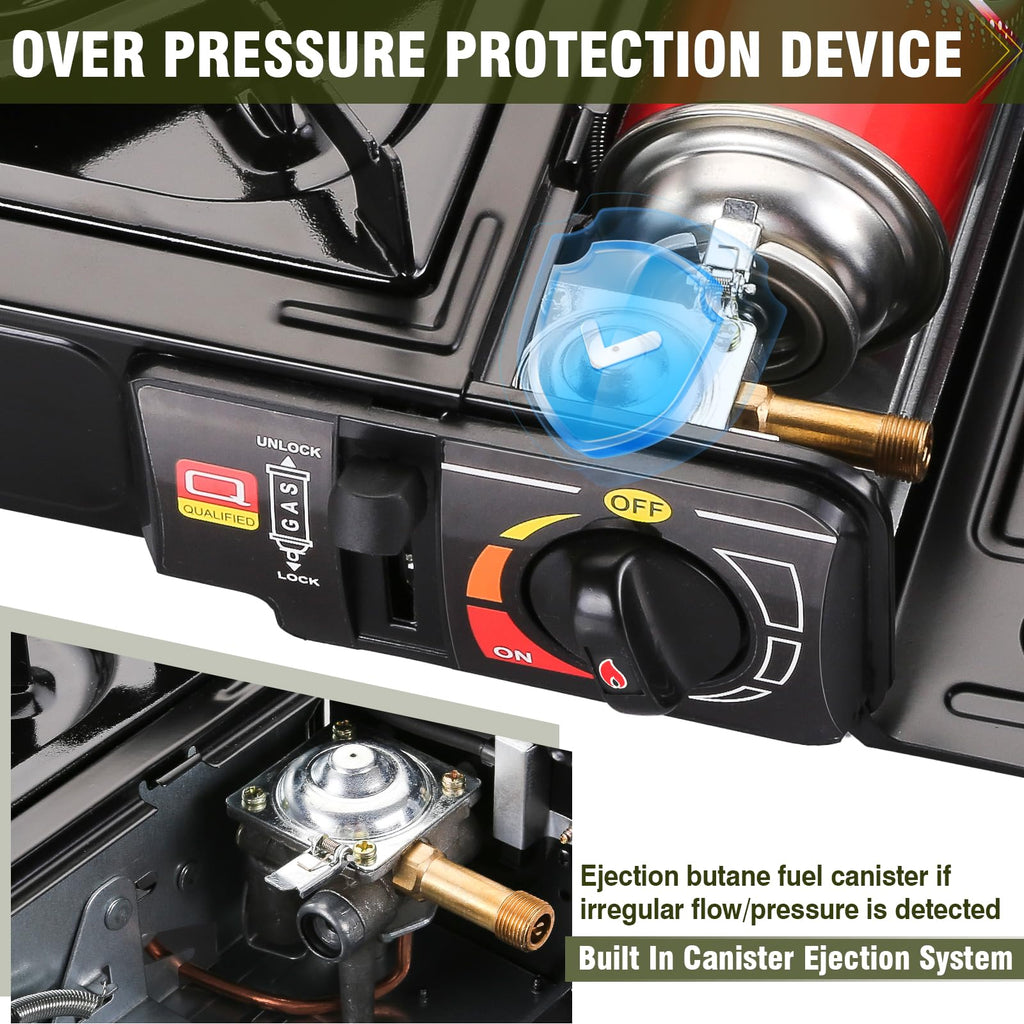 Portable Dual Fuel Single Burner Camping Stove I47483