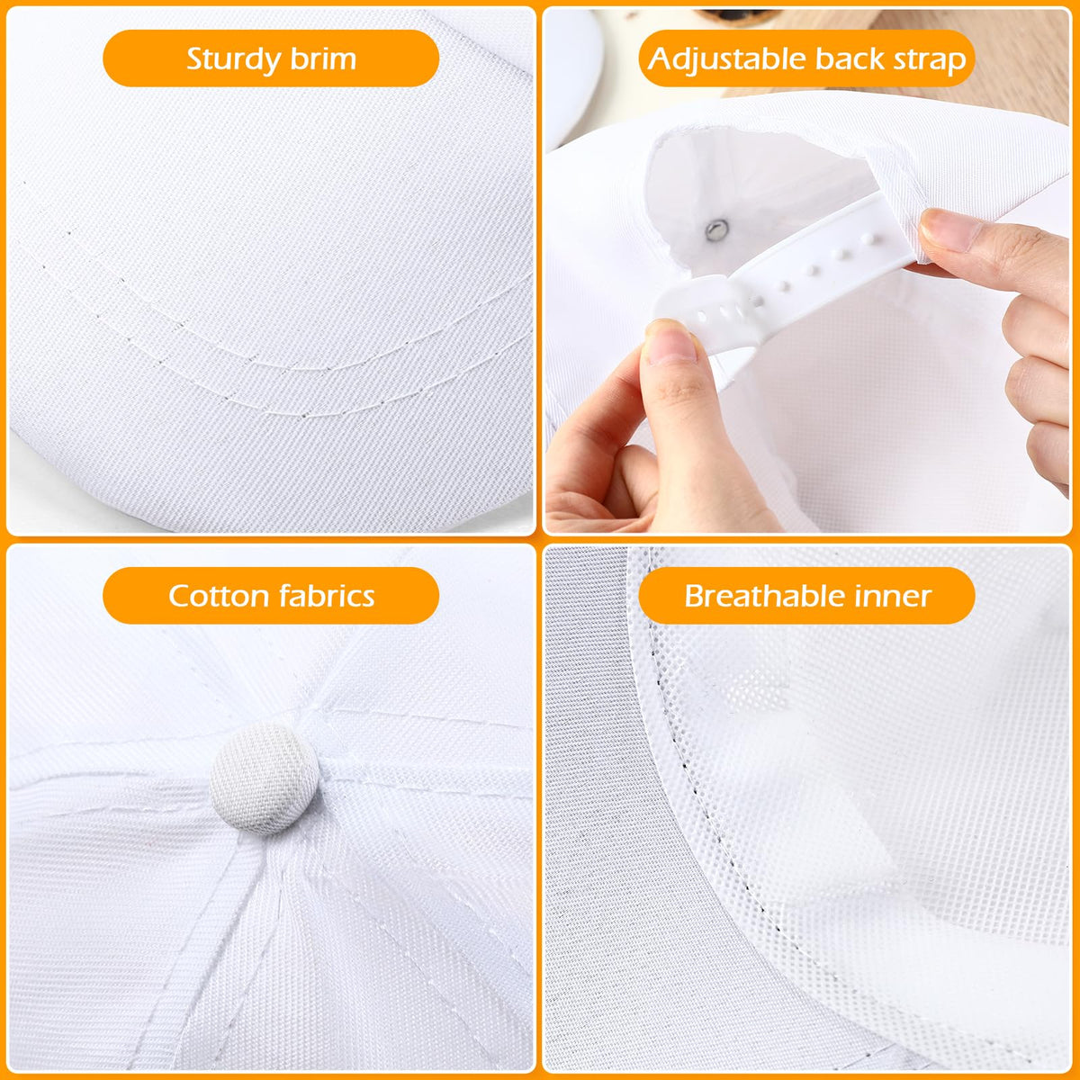 White Adjustable Baseball Hat G995