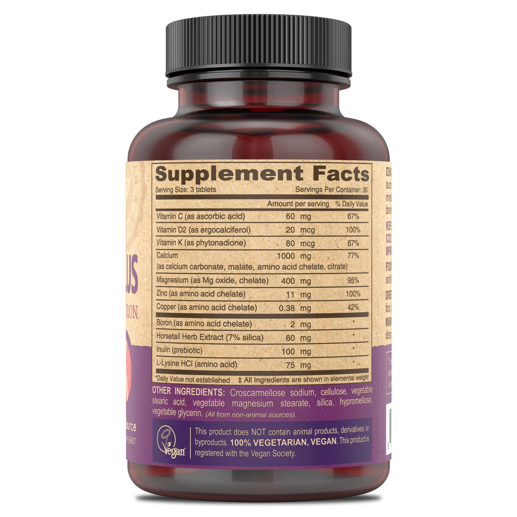Vegan Calcium Magnesium Supplement with Zinc 90 Tablets T54968