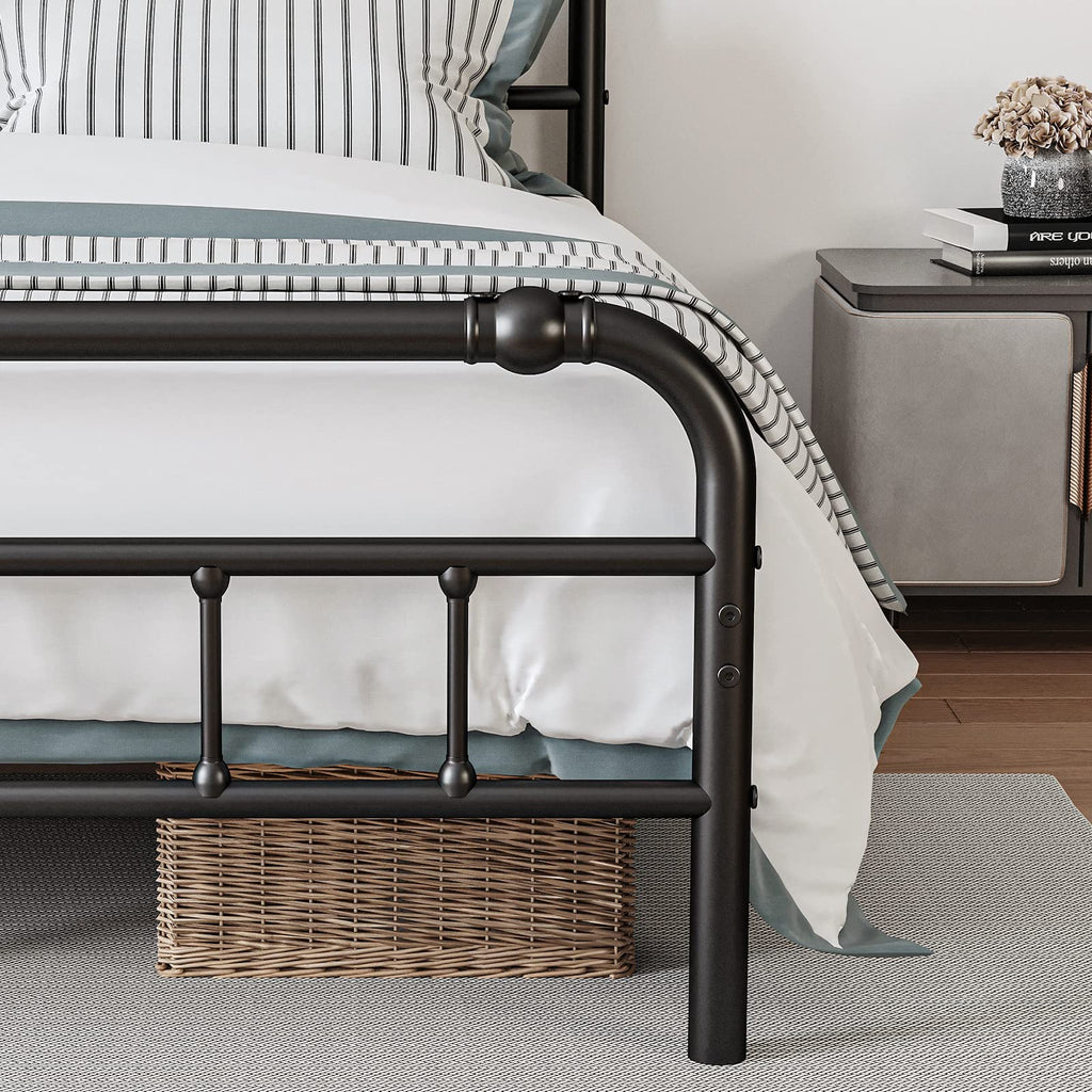 Full Size Metal Bed Frame with Iron Headboard Y175267