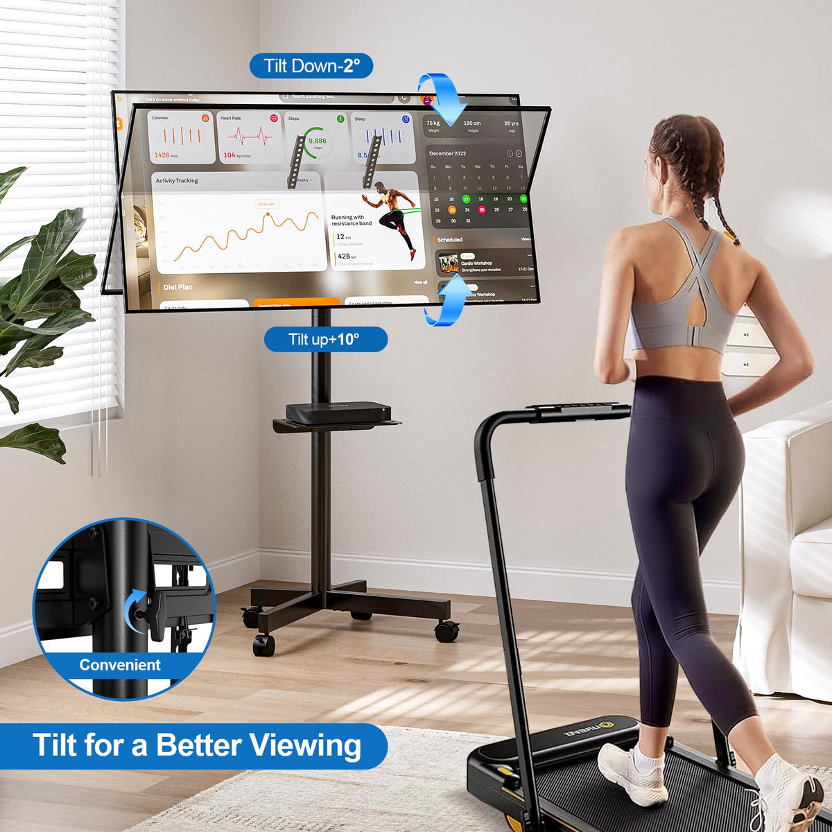 Mobile TV Stand for 23-65 Inch Flat Curved Screen TVs C5175