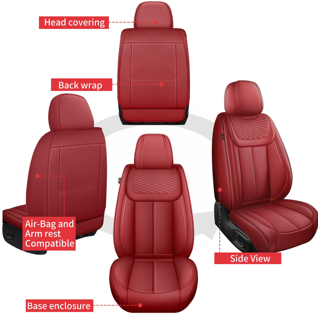 Red 5 Seat Car Seat Covers Full Set Q3417