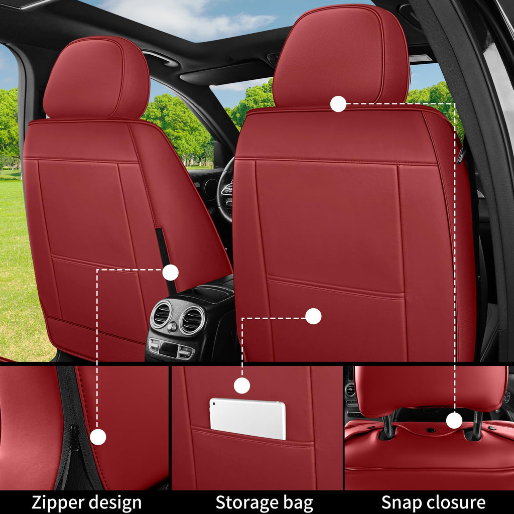 Red 5 Seat Car Seat Covers Full Set Q3417