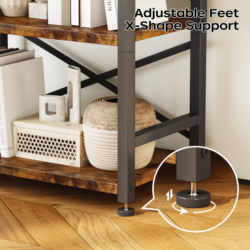 5 Tier Wood and Metal Bookshelf B3117