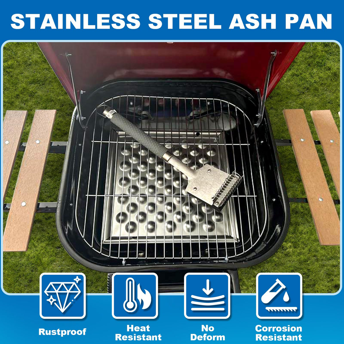14.4" Charcoal Ash Tray Carbon Steel E320