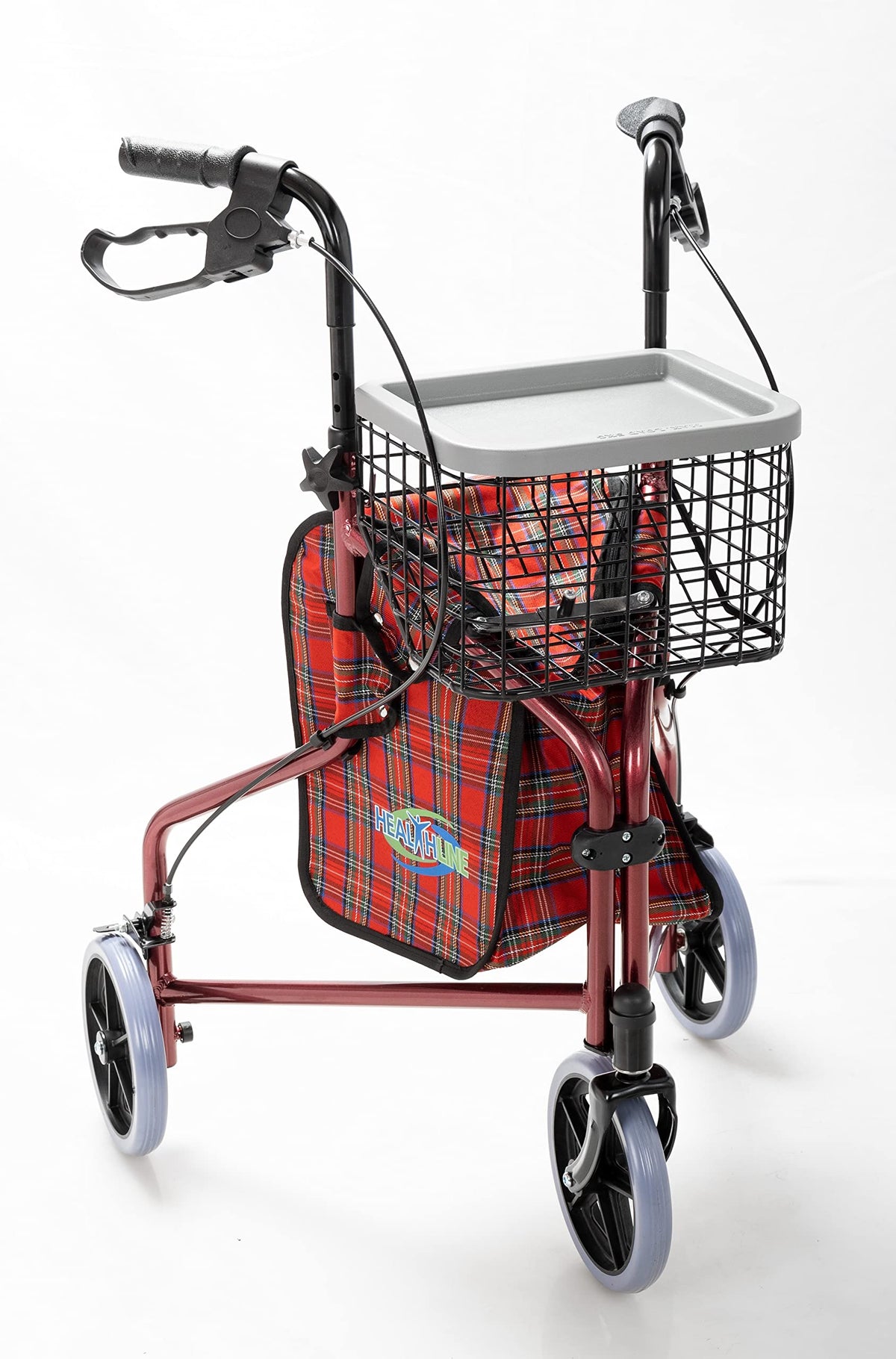 Aluminum 3 Wheels Foldable Rollator Walker with Basket L4201