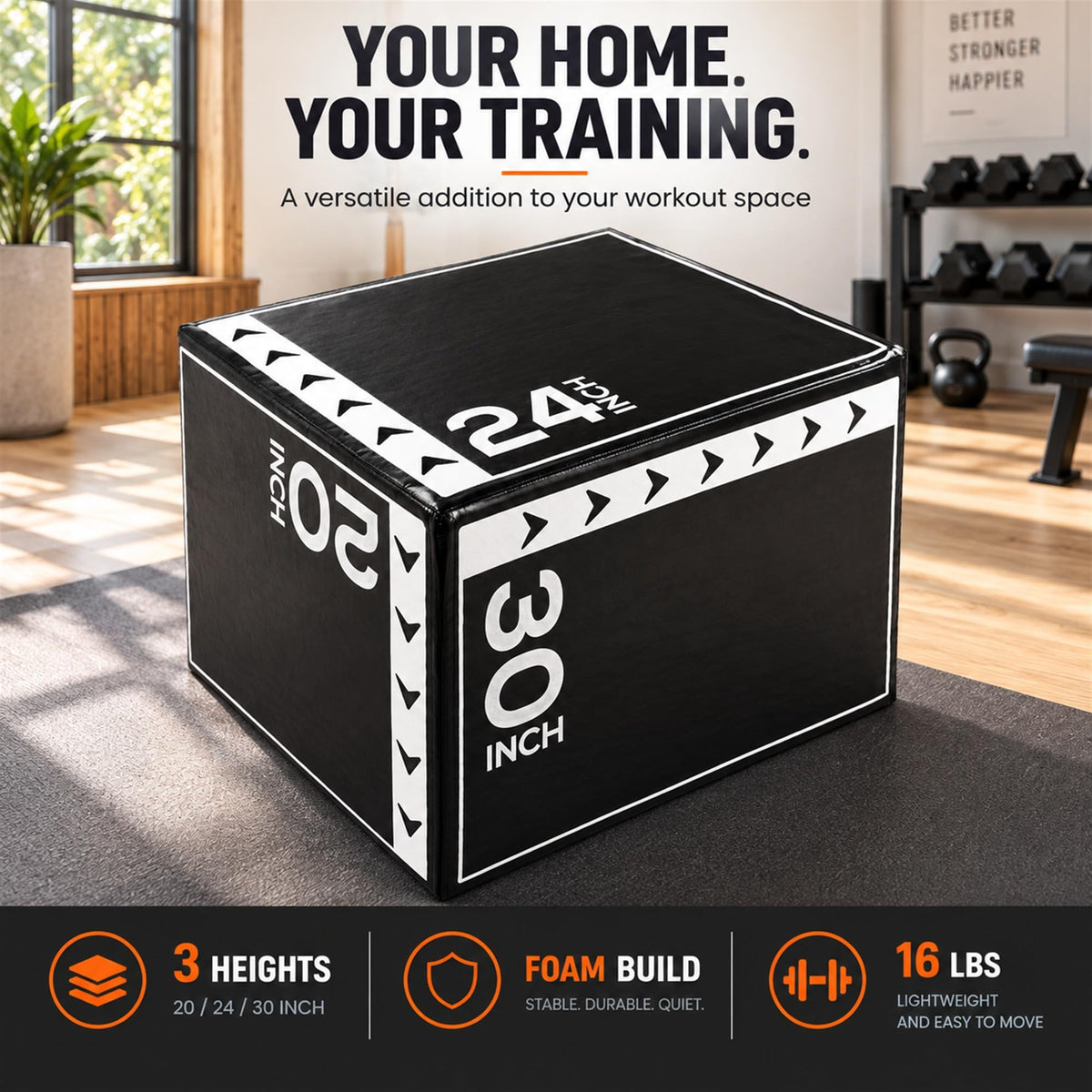 3-in-1 Foam Plyometric Jump Box L532