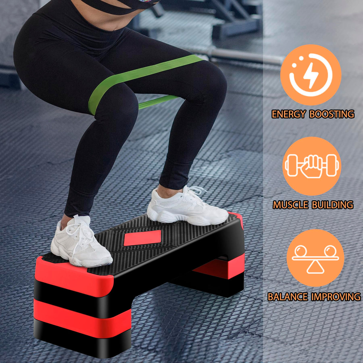 Adjustable Aerobic Stepper with Risers Y840663