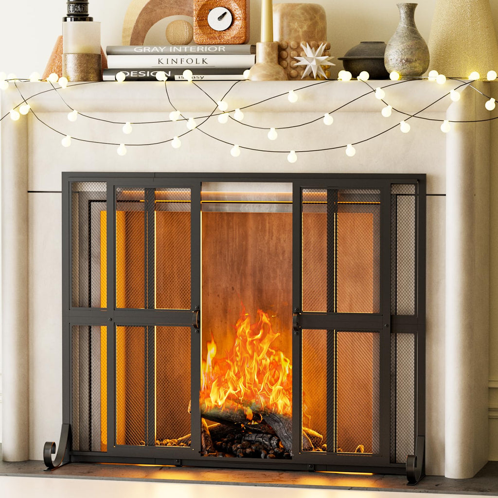 Fireplace Screen with Sliding Doors E88295