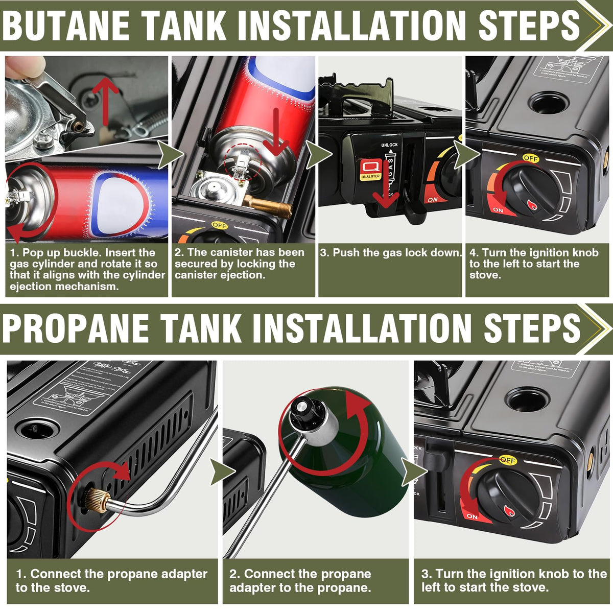 Portable Dual Fuel Single Burner Camping Stove I47483