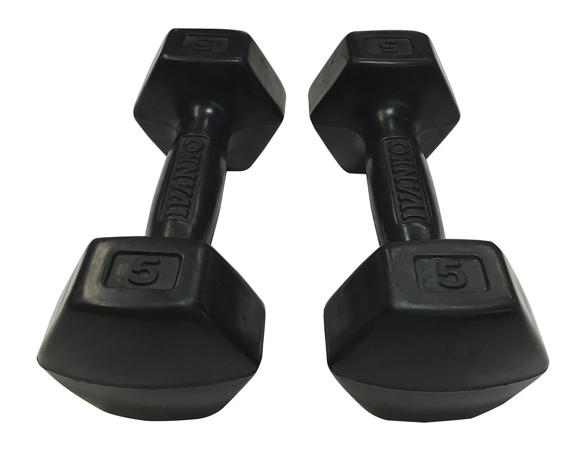 5 lbs Rubber Dumbbells Pair F641060