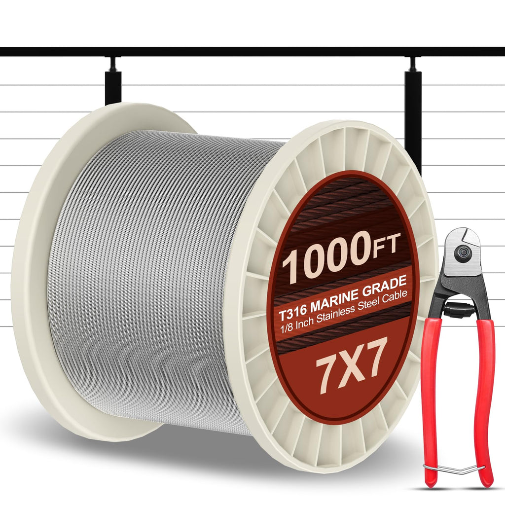 1000FT 1/8" Stainless Steel Cable I769413