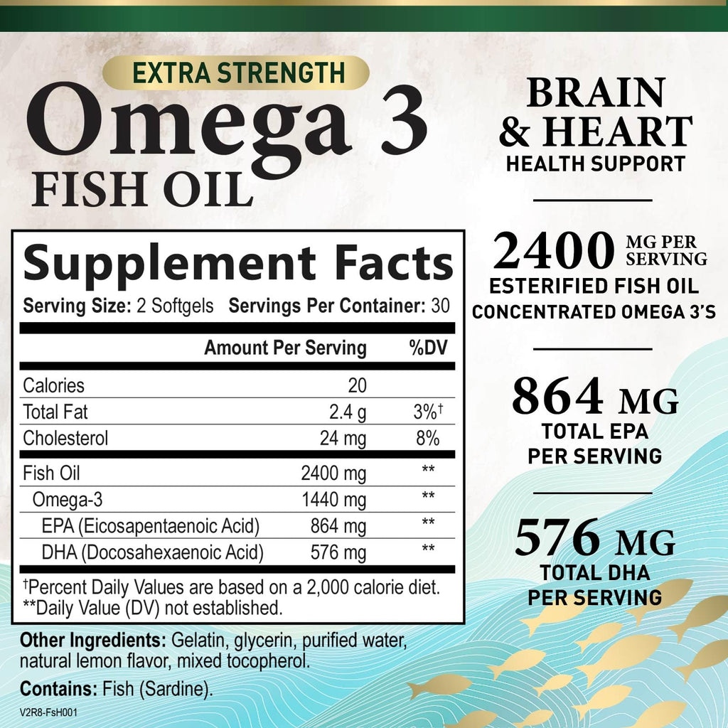 2400mg Omega 3 Fish Oil Softgels M942344