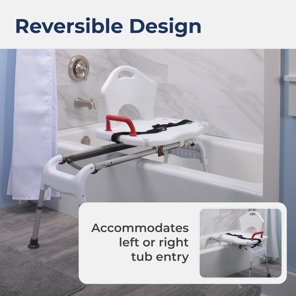 Adjustable Height Sliding Bathtub Transfer Bench Shower Chair O687