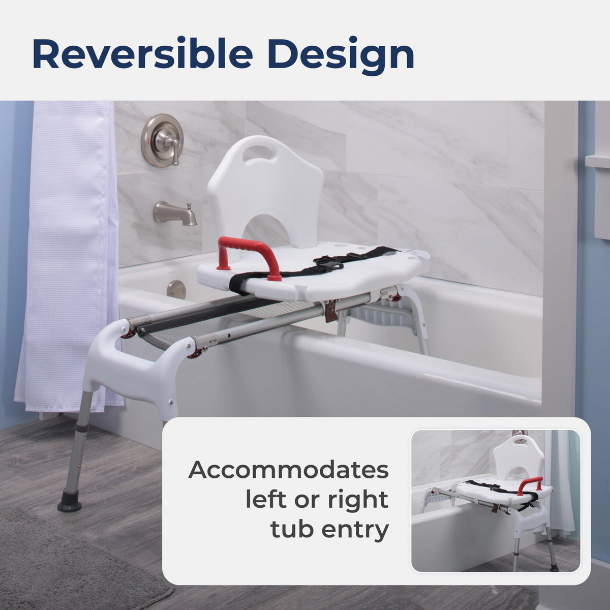 Adjustable Height Sliding Bathtub Transfer Bench Shower Chair O687