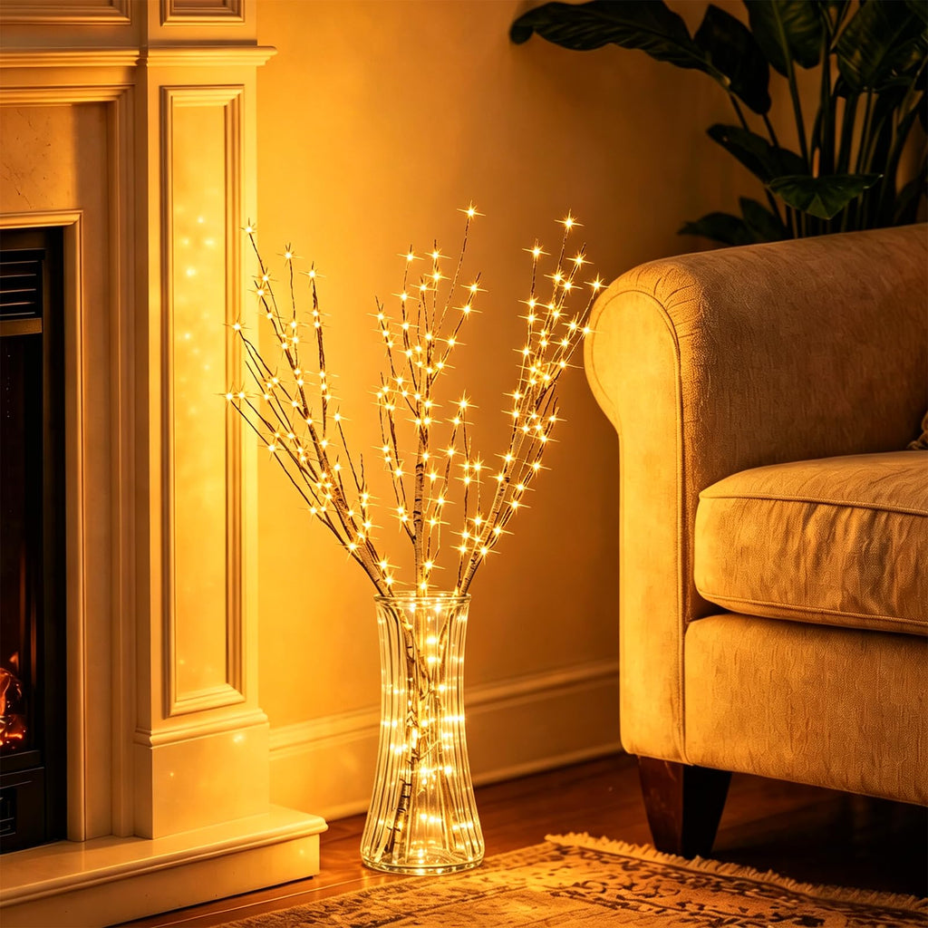 Lighted Birch Branches with Timer 33IN 180 LED Lights C30700