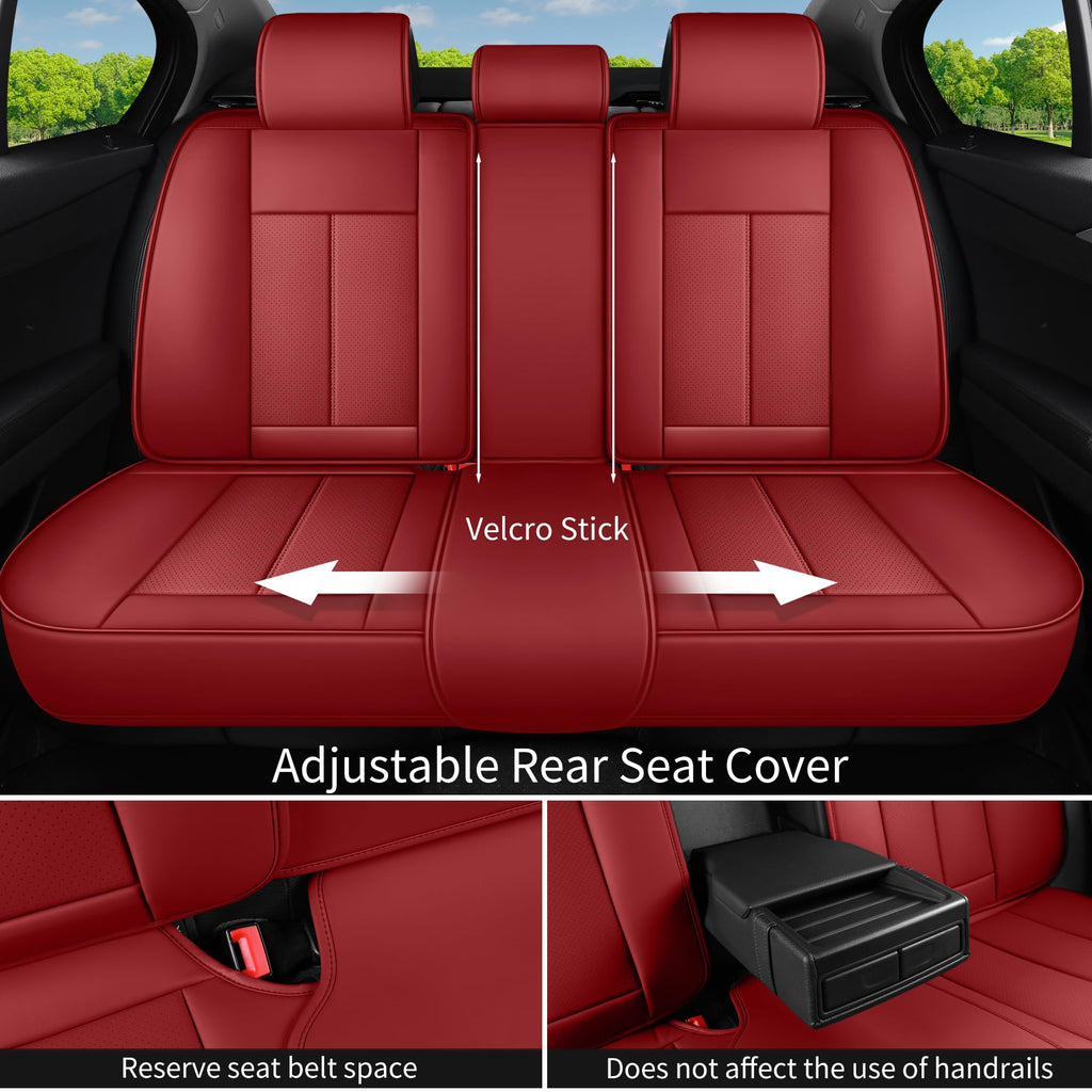 Red 5 Seat Car Seat Covers Full Set Q3417