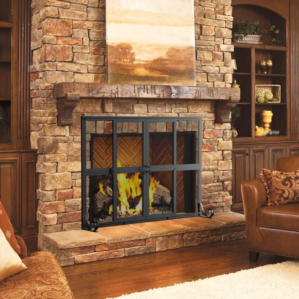 Fireplace Screen with Sliding Doors E88295