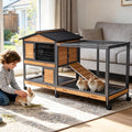 Extra Large Wooden Rabbit Hutch on Wheels R6323