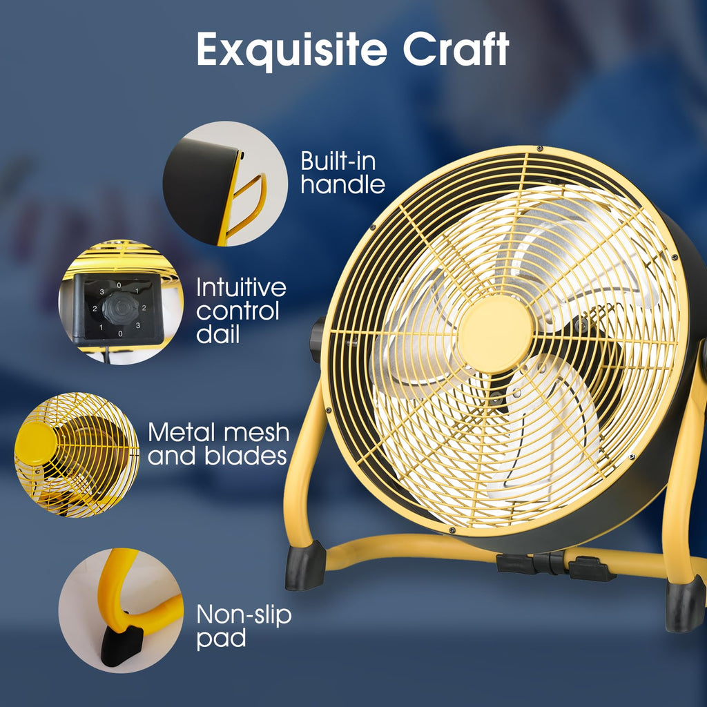 12 Inch High Velocity Metal Floor Fan T1219