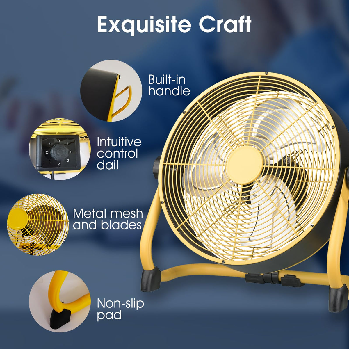 12 Inch High Velocity Metal Floor Fan T1219