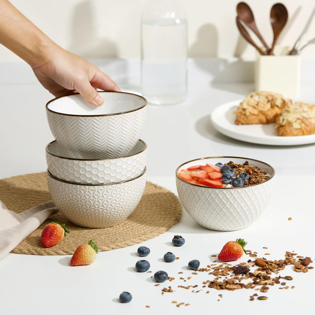Ceramic Soup Bowls Set of 4, 26 oz G804