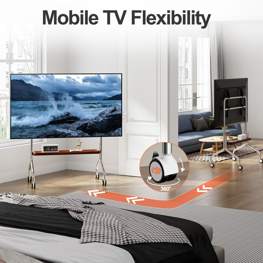 Rolling TV Stand for 32-75" TVs with Shelf O207964