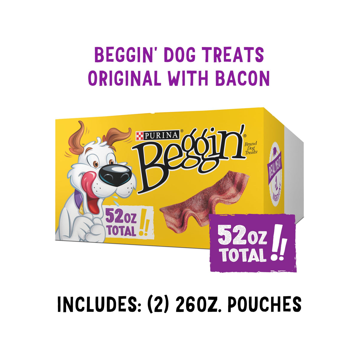 Dog Treats with Bacon 26 oz Pouches Y724502